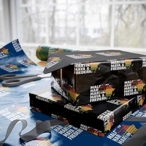 Black History Leaders Wrapping Paper Roll Malcolm Harriet Martin Maya Frederick Africa Map TS11 Black Print Your Wear
