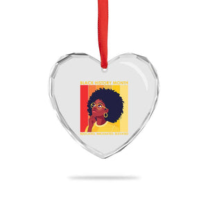 Black History Month Afro Woman Heart Crystal Glass Ornament Educated Melanated Elevated African American Empowerment TS02 Print Your Wear