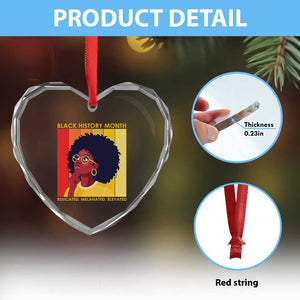 Black History Month Afro Woman Heart Crystal Glass Ornament Educated Melanated Elevated African American Empowerment TS02 Print Your Wear