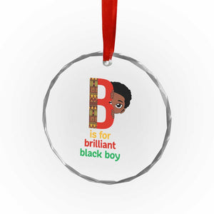 Black History Month Boy Crystal Glass Ornament B Is For Brilliant HBCU Education TS02 Print Your Wear