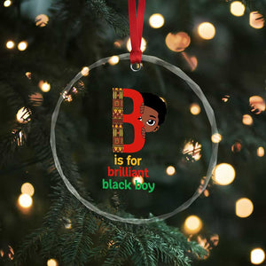 Black History Month Boy Crystal Glass Ornament B Is For Brilliant HBCU Education TS02 Print Your Wear