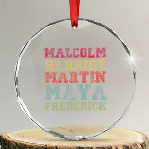 Black History Month Crystal Glass Ornament Malcolm Harriet Martin Maya Frederick Civil Right Leaders TS10 Transparent Glass 3'' Circle Print Your Wear
