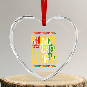 Black History Month Gift Heart Crystal Glass Ornament Black Teacher Magic TS12 Transparent Glass 3'' Heart Print Your Wear