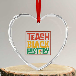 Black History Month Gift Heart Crystal Glass Ornament Teach Black History Empowerment TS12 Transparent Glass 3'' Heart Print Your Wear