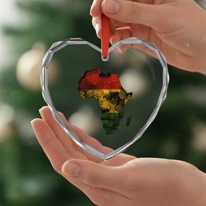 Black History Month Heart Crystal Glass Ornament Pan African Africa Map Black Pride TS10 Print Your Wear