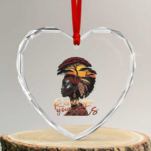 Black History Month Heart Crystal Glass Ornament Remember Your Roots African Safari TS11 Transparent Glass 3'' Heart Print Your Wear