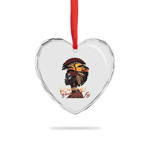 Black History Month Heart Crystal Glass Ornament Remember Your Roots African Safari TS11 Print Your Wear