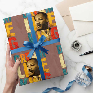 Black History Month Martin Luther King Day Wrapping Paper Roll I Have Dream TS10 Mocha Print Your Wear