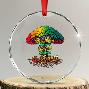 Black History Month Quote Crystal Glass Ornament Inspiring The Future Honoring The Past TS12 Transparent Glass 3'' Circle Print Your Wear