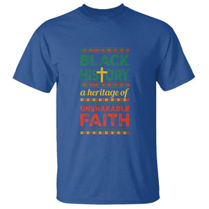 Black History Month T Shirt A Heritage Of Unshakeable Faith Christian BLM TS09 Royal Blue Printyourwear
