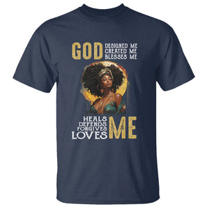 Black History Month T Shirt African Women God Designed Created Blessed Me TS09 Navy Printyourwear