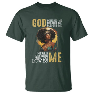 Black History Month T Shirt African Women God Designed Created Blessed Me TS09 Dark Forest Green Printyourwear