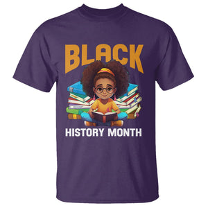 Black History Month T Shirt Girl Reading Book African Pride Melanin TS09 Purple Printyourwear