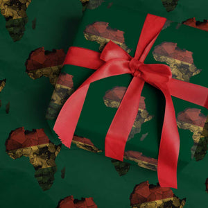 Black History Month Wrapping Paper Roll Pan African Africa Map Black Pride TS10 Green Print Your Wear