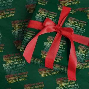 Black History Month Wrapping Paper Roll Retro Inspirational Leaders TS10 Green Print Your Wear