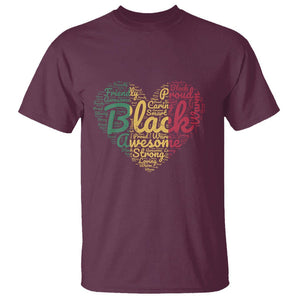 Black History T Shirt Cool Juneteenth with African Proud Heart TS01 Maroon Printyourwear