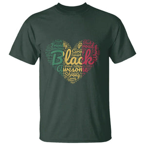 Black History T Shirt Cool Juneteenth with African Proud Heart TS01 Dark Forest Green Printyourwear