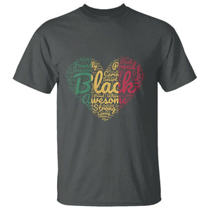 Black History T Shirt Cool Juneteenth with African Proud Heart TS01 Dark Heather Printyourwear