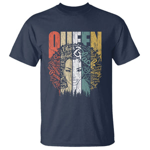 Black History T Shirt For Women Educated Strong Black Queen TS01 Navy Printyourwear