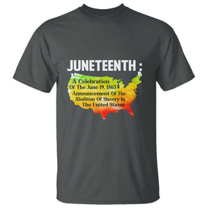 Black History Themed T Shirt With African Map Juneteenth Celebrates TS01 Dark Heather Printyourwear