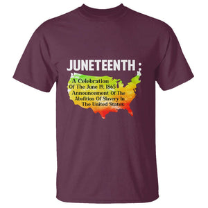 Black History Themed T Shirt With African Map Juneteenth Celebrates TS01 Maroon Printyourwear