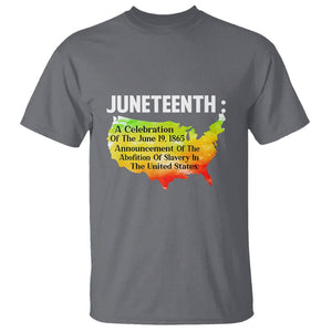 Black History Themed T Shirt With African Map Juneteenth Celebrates TS01 Charcoal Printyourwear