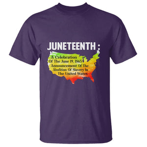 Black History Themed T Shirt With African Map Juneteenth Celebrates TS01 Purple Printyourwear