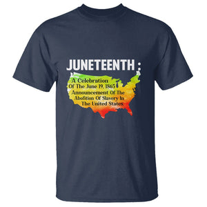 Black History Themed T Shirt With African Map Juneteenth Celebrates TS01 Navy Printyourwear