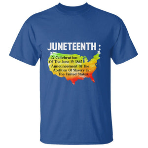 Black History Themed T Shirt With African Map Juneteenth Celebrates TS01 Royal Blue Printyourwear