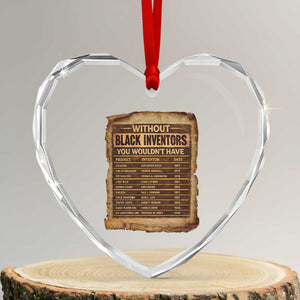 Black Inventors Heart Crystal Glass Ornament Afro African Melanin Black History Month Juneteenth TS10 Transparent Glass 3'' Heart Print Your Wear