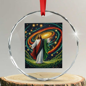 Black Jesus Juneteenth Crystal Glass Ornament African American Christian Pride TS12 Transparent Glass 3'' Circle Print Your Wear