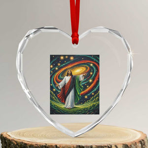 Black Jesus Juneteenth Heart Crystal Glass Ornament African American Christian Pride TS12 Transparent Glass 3'' Heart Print Your Wear