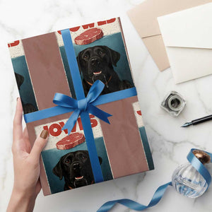 Black Labrador Retriever Wrapping Paper Roll Funny Jowls Horror Dog Poster TS12 Mocha Print Your Wear