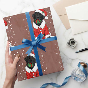 Black Labrador Santa Wrapping Paper Roll Funny Xmas Dog Lover Gift TS12 Mocha Print Your Wear