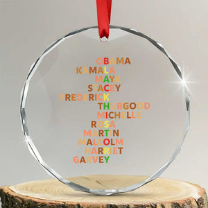 Black Leader History Melanin African American Pride Crystal Glass Ornament TS14 Transparent Glass 3'' Circle Print Your Wear