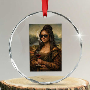Black Mona Lisa African American Crystal Glass Ornament Black History Month TS12 Transparent Glass 3'' Circle Print Your Wear