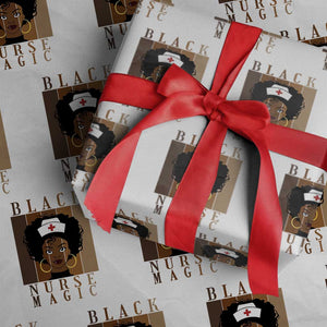 Black Nurse Magic Wrapping Paper Roll Black History Month Nurse Gift TS12 White Print Your Wear
