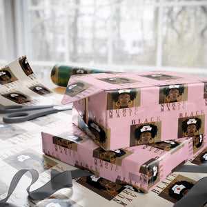 Black Nurse Magic Wrapping Paper Roll Black History Month Nurse Gift TS12 Light Pink Print Your Wear