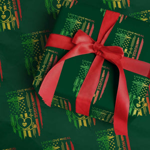 Black Nurse Wrapping Paper Roll American Flag Proud Afro African Women Melanin Pride TS10 Green Print Your Wear