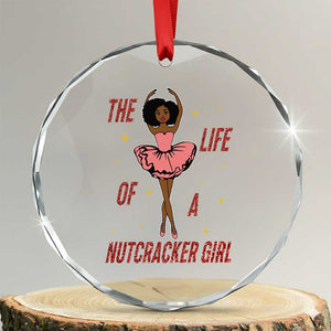 Black Nutcracker Crystal Glass Ornament The Life Of A Ballet Girl TS14 Transparent Glass 3'' Circle Print Your Wear