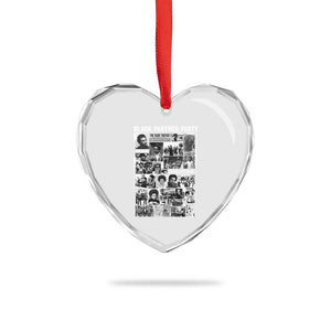 Black Panther Party Collage Heart Crystal Glass Ornament Revolutionary Tribute to Huey P. Newton Movement Legacy TS02 Print Your Wear