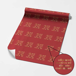 Black Pride Melanin Wrapping Paper Roll Educated Motivated Elevated Melanated TS14 Red Print Your Wear