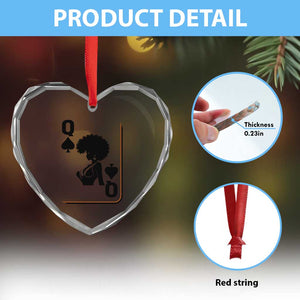 Black Queen Heart Crystal Glass Ornament Black History Month Afro Woman Poker Card Games TS10 Print Your Wear