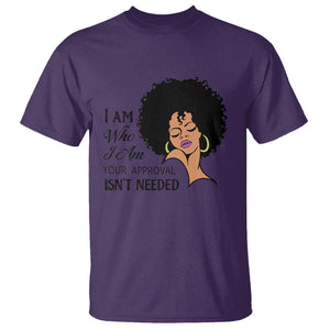 Black Queen Lady Curly Natural Afro African American Ladies T Shirt TS01 Purple Printyourwear