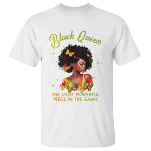 Black Queen The Most Powerful Piece In The Game Melanin Girl Butterfly T Shirt TS09 White Printyourwear