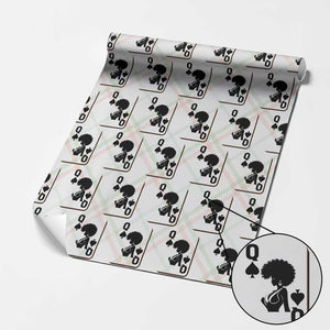 Black Queen Wrapping Paper Roll Black History Month Afro Woman Poker Card Games TS10 Christmas Plaid Print Your Wear