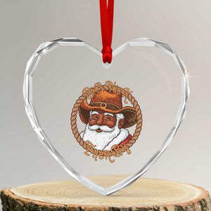 Black Santa Christmas Heart Crystal Glass Ornament Big Nick Energy TS14 Transparent Glass 3'' Heart Print Your Wear