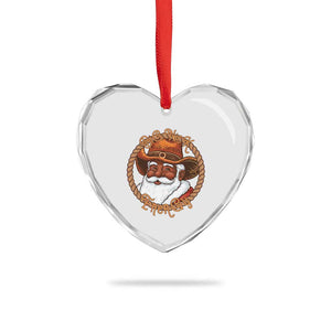 Black Santa Christmas Heart Crystal Glass Ornament Big Nick Energy TS14 Print Your Wear