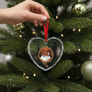 Black Santa Christmas Heart Crystal Glass Ornament Big Nick Energy TS14 Print Your Wear