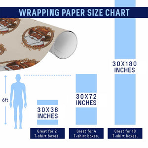 Black Santa Christmas Wrapping Paper Roll Big Nick Energy TS14 Print Your Wear